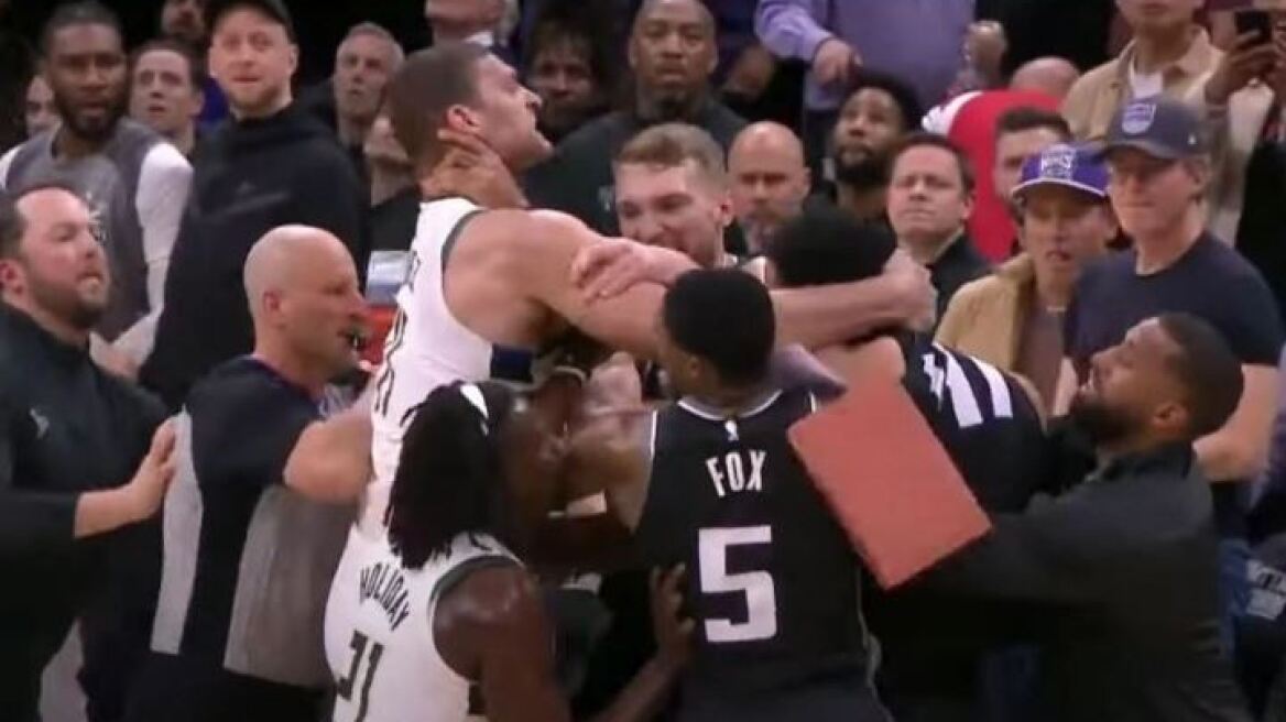 NBA: Πιάστηκαν στα χέρια Λόπεζ και Λάιλς μετά από σκληρό φάουλ στον Αντετοκούνμπο