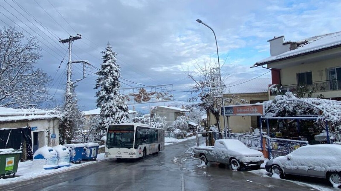 Μάρτης - γδάρτης με χιόνια σε Τρίκαλα, Χορτιάτη και Καρδίτσα