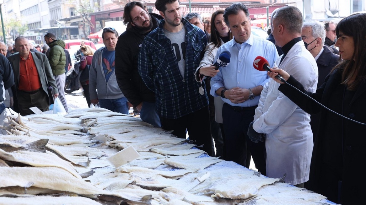 Ο Γεωργιάδης έκανε αυτοψία για τον μπακαλιάρο στην Βαρβάκειο - «Όποιος ψωνίσει από εδώ, γλιτώνει λεφτά»