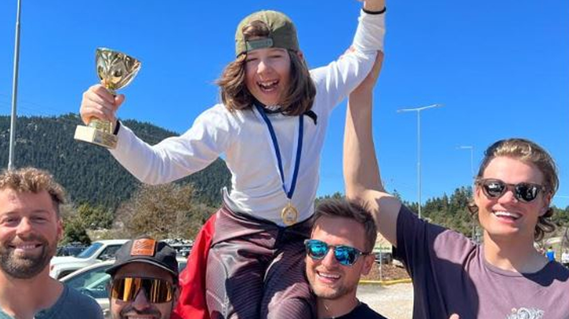 Πρωτιά για τον 11χρονο Στέφανο-Μάριο Παπαδά στο σκι στην κατηγορία Παμπαίδων