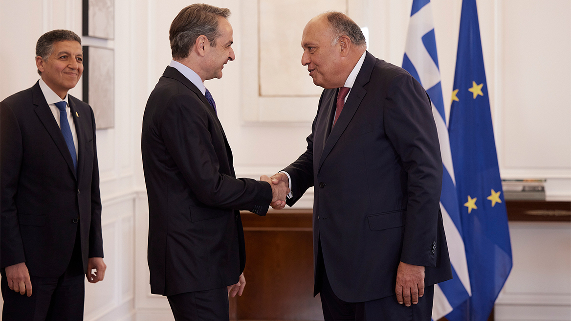 Μητσοτάκης: Συναντήθηκε με τον Σούκρι - Στο επίκεντρο η ηλεκτρική διασύνδεση Ελλάδας - Αιγύπτου