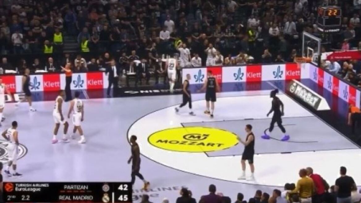 Παρτίζαν - Ρεάλ Μαδρίτης: Οι Σέρβοι έκλεισαν με έξι παίκτες το 2ο δεκάλεπτο - Δείτε βίντεο 