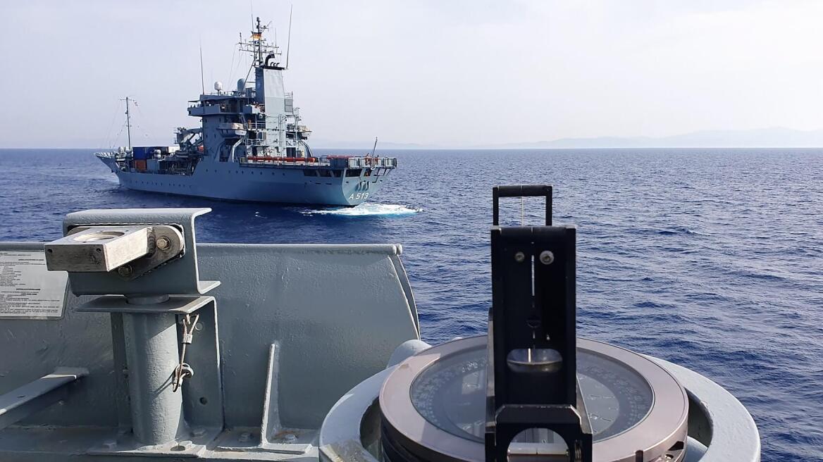 Συνεκπαίδευση ναρκοθηρευτικού του Πολεμικού Ναυτικού με γερμανικό πλοίο σε Λέσβο-Χίο - Φωτογραφίες