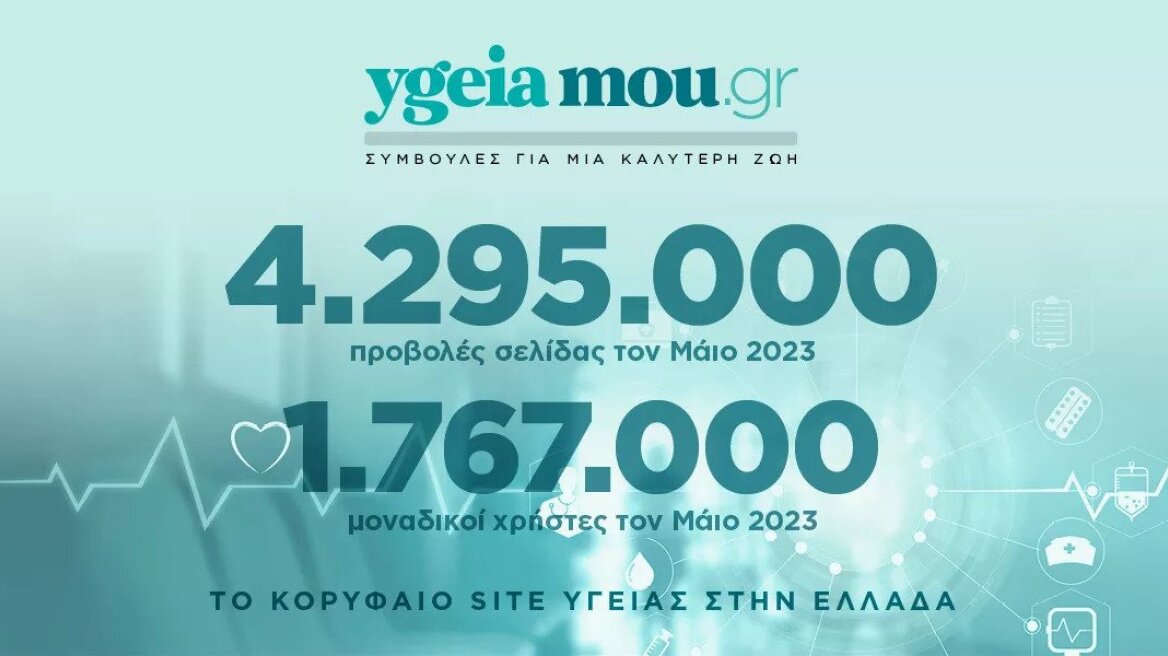 ygeiamou.gr: 1.767.000 μοναδικοί χρήστες τον Μάιο
