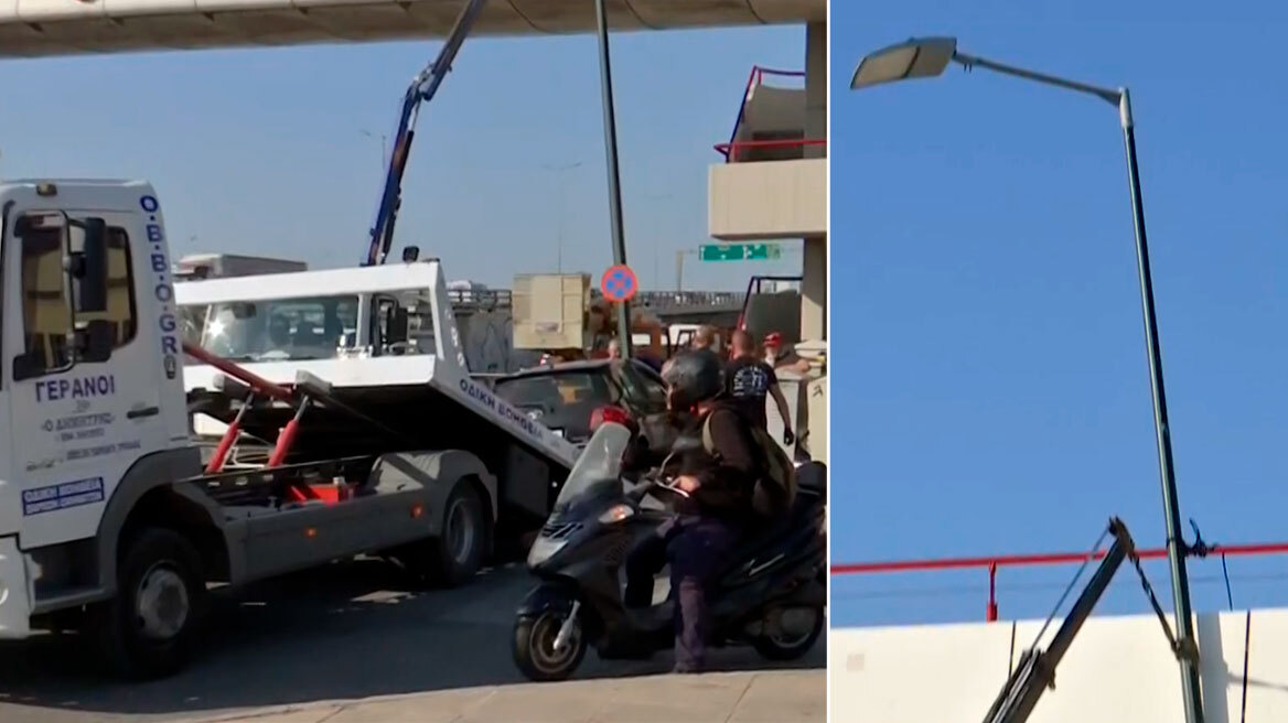 Κίνηση στους δρόμους: Αυτοκίνητο προσέκρουσε σε κολώνα φωτισμού σε παράδρομο του Κηφισού