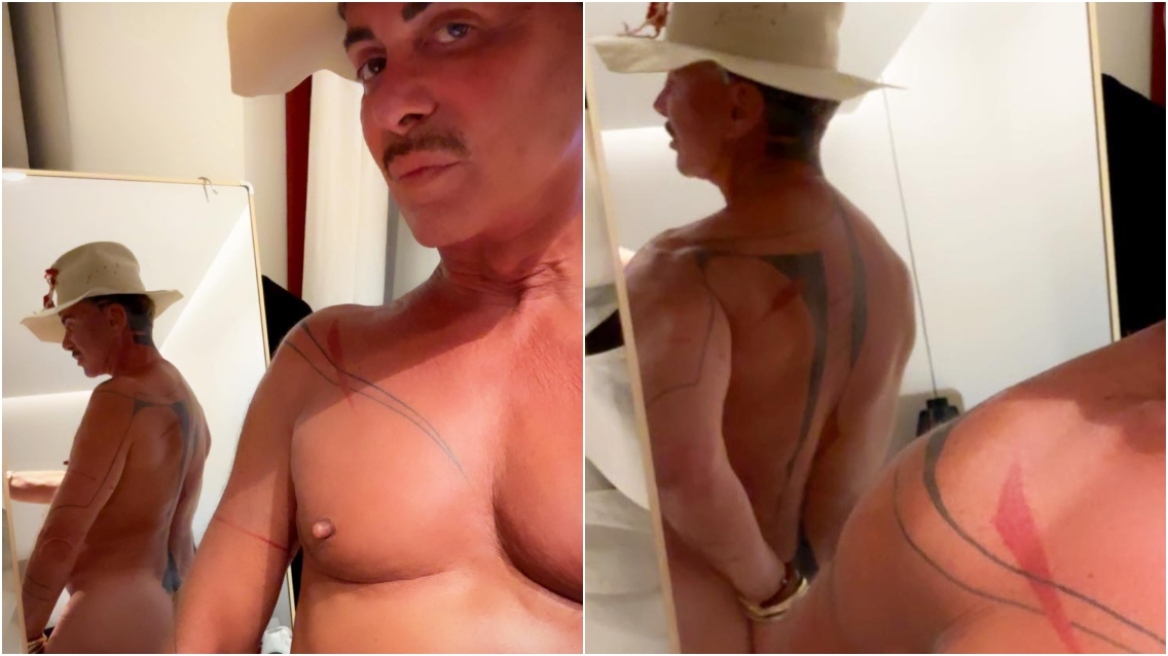 Λάκης Γαβαλάς: Γυμνός στον καθρέφτη ο σχεδιαστής - Οι φωτογραφίες που ανάρτησε