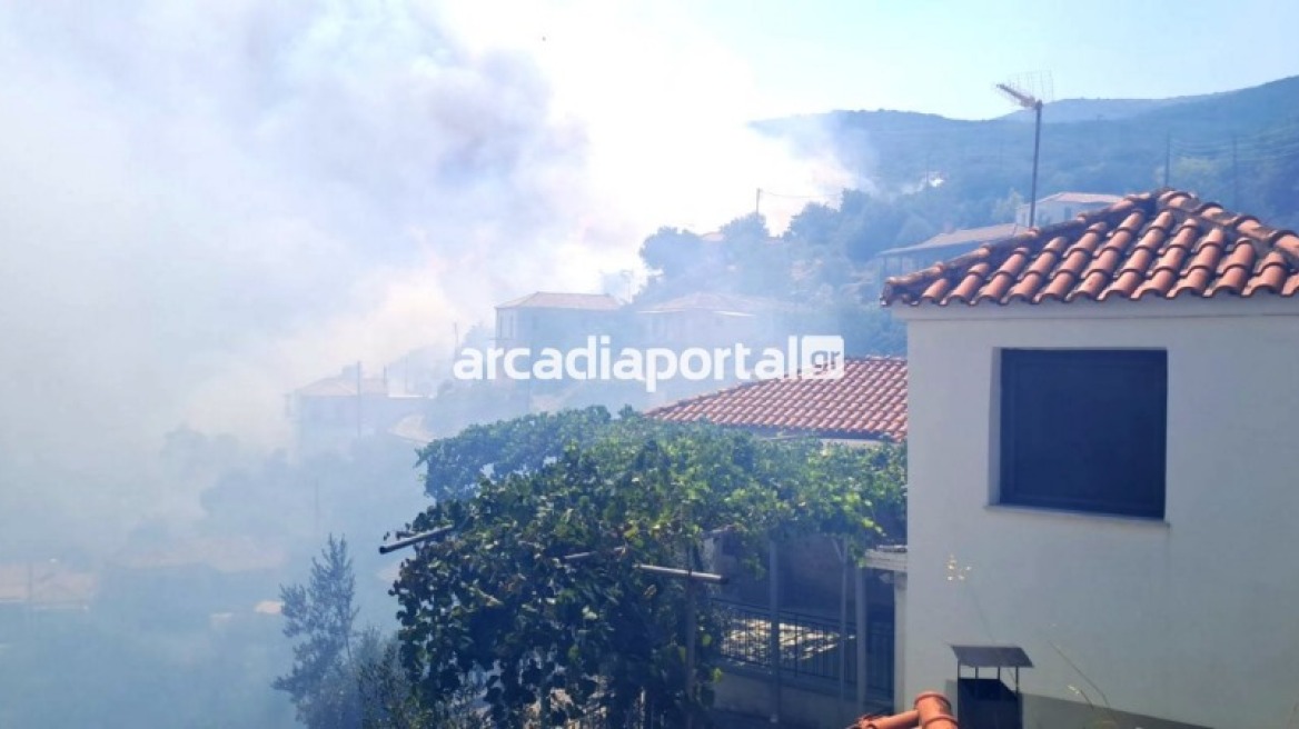 Φωτιά στην Αγία Σοφία Αρκαδίας - Στα σπίτια οι φλόγες - Βίντεο και φωτογραφίες