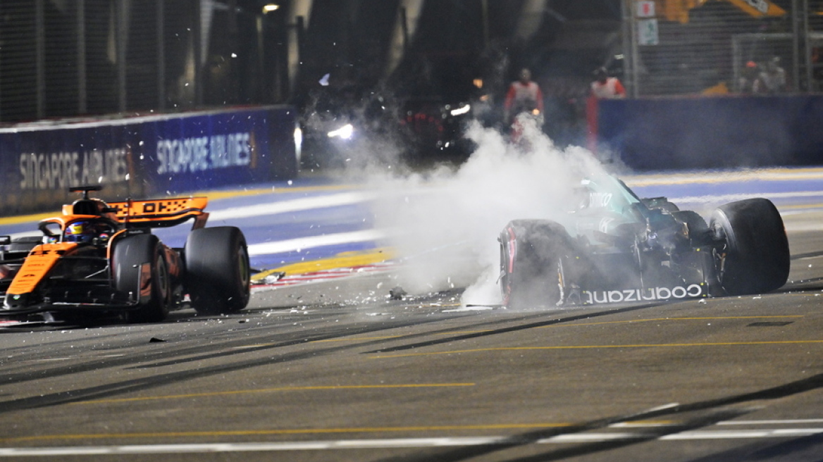 F1 - Τρομακτική έξοδος του Λανς Στρολ στις κατατακτήριες του GP Σιγκαπούρης