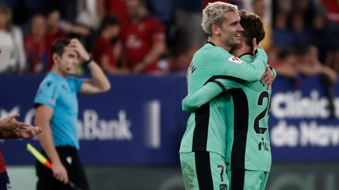 La Liga: Πέρασε από την Παμπλόνα και ανέβηκε στην πεντάδα η Ατλέτικο, 2-0 την Οσασούνα - Δείτε τα γκολ