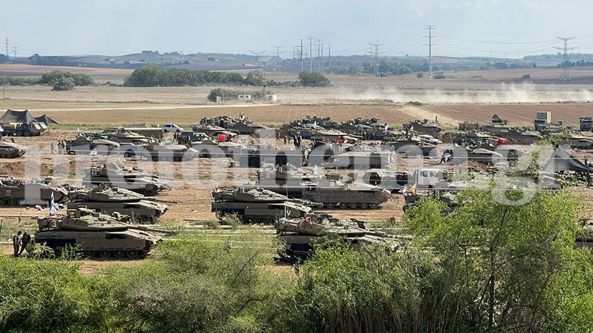 Ισραήλ: Το protothema.gr στο μεγαλύτερο στρατόπεδο αρμάτων περιμετρικά της Γάζας