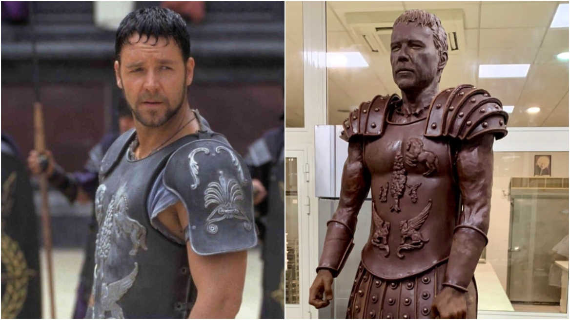 O «Μονομάχος» του Ράσελ Κρόου έγινε άγαλμα από... σοκολάτα