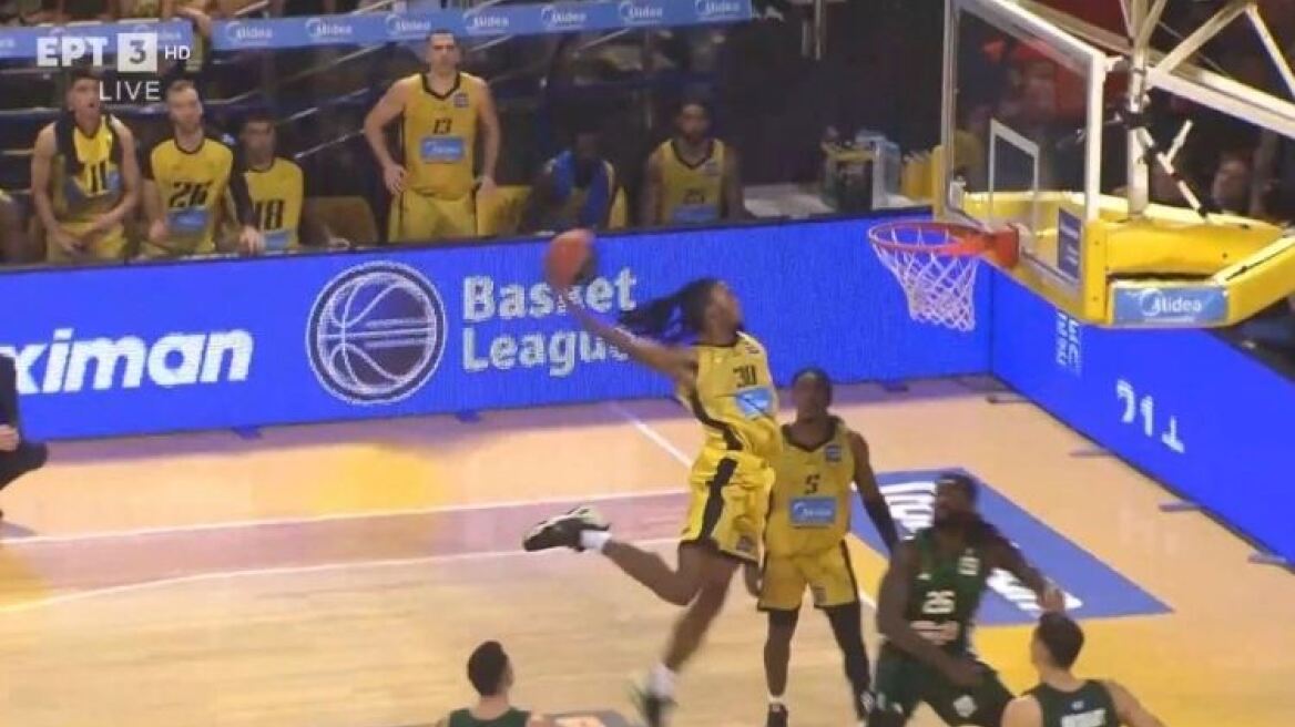 Stoiximan Basket League: Αδιανόητο κάρφωμα από τον  Μπάνκστον του Άρη κόντρα στον Παναθηναϊκό - Βίντεο 