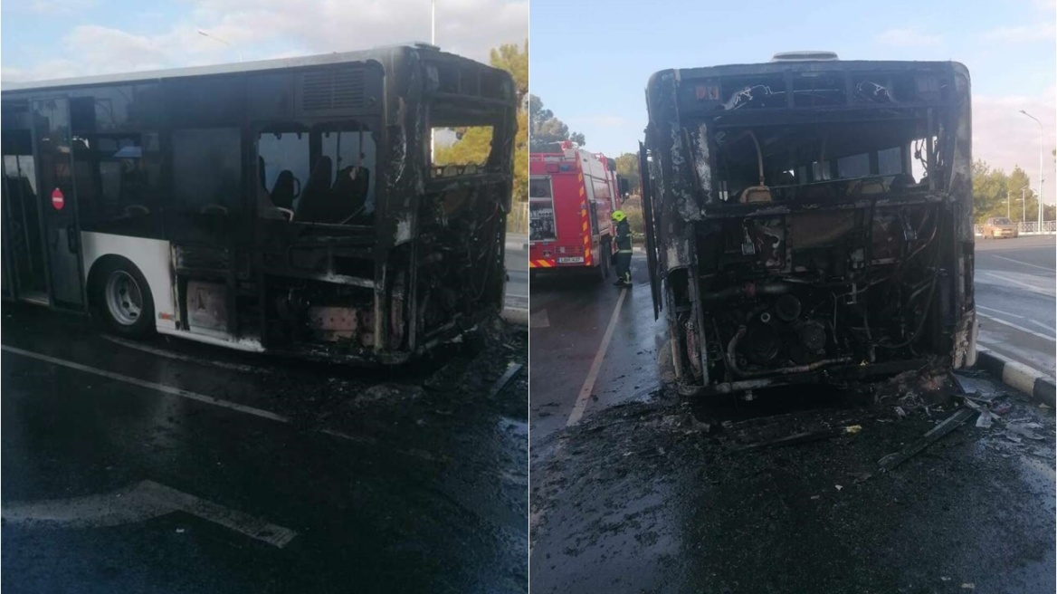 Φωτιά σε λεωφορείο με μαθητές στη Λευκωσία