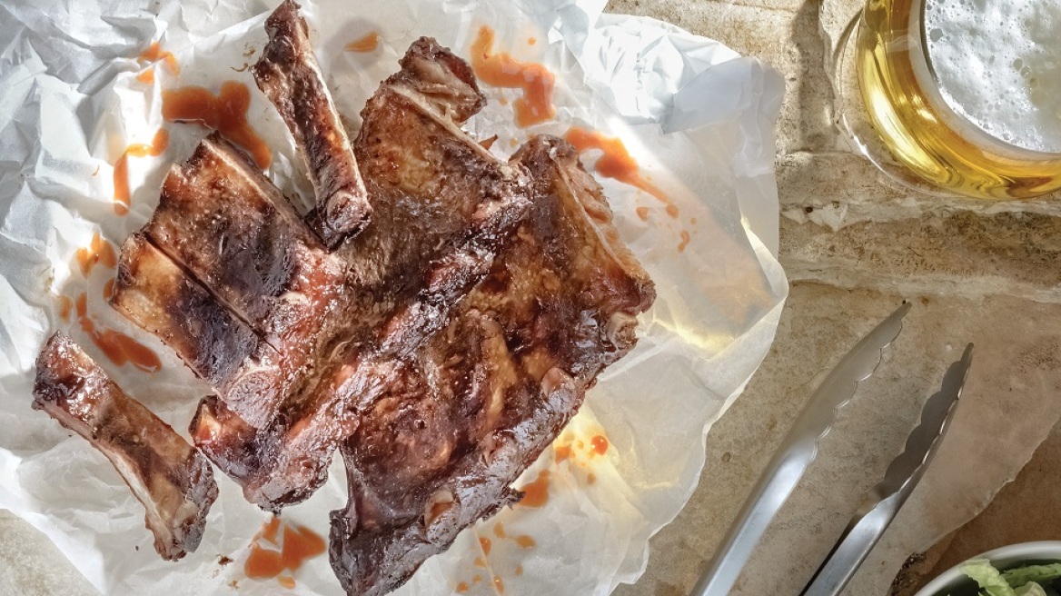 Xοιρινά ribs με μαρινάδα western