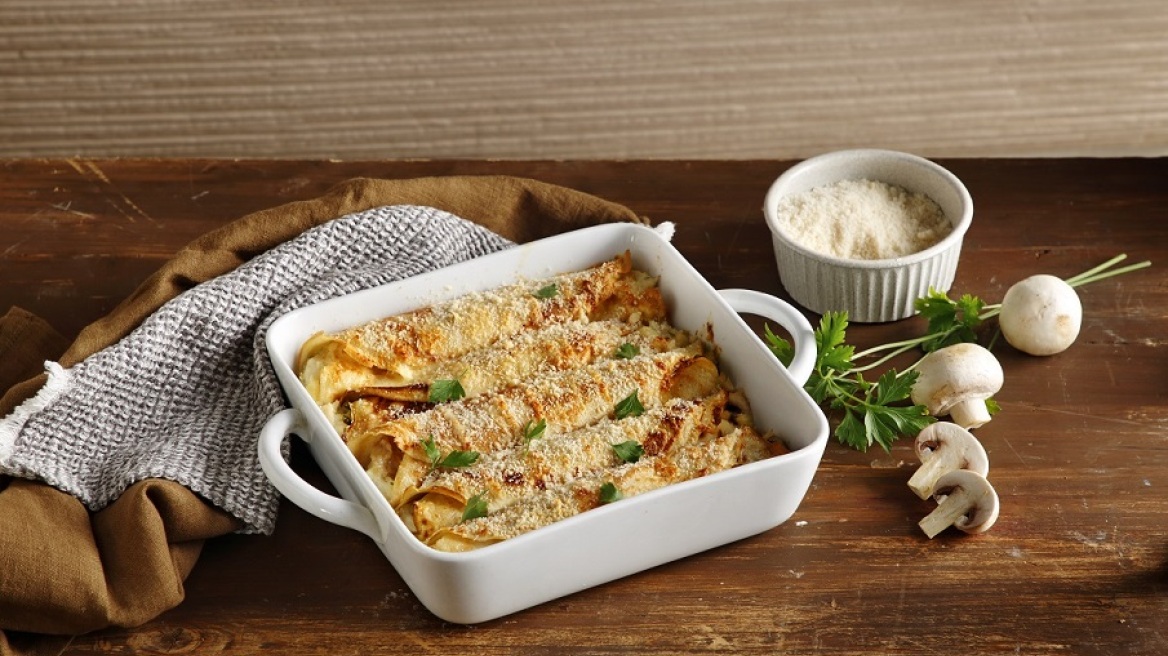 Κρέπες με κοτόπουλο και μανιτάρια