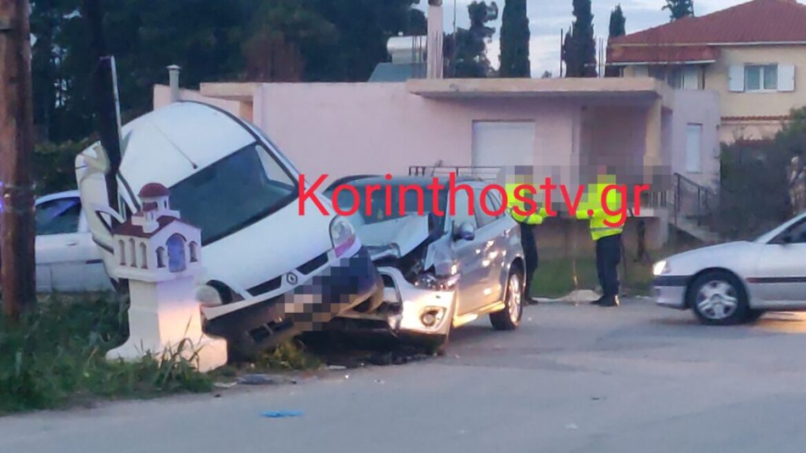 Κόρινθος: Σφοδρή σύγκρουση δύο οχημάτων, το ένα καβάλησε το άλλο - Βίντεο και φωτογραφίες