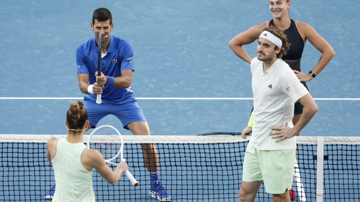 Στέφανος Τσιτσιπάς: Έπαιξε και έχασε φιλικό με τον Τζόκοβιτς - Βίντεο 