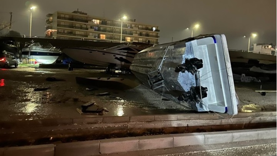 Ανεμοστρόβιλος χτύπησε την Καλλιθέα της Ρόδου, μεγάλες ζημιές στη Νέα Μαρίνα - Δείτε φωτογραφίες