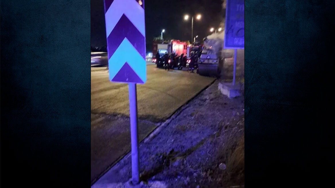 Ηράκλειο: Πέταξε εύφλεκτο υλικό και έβαλε φωτιά σε μηχάνημα έργου πάνω στον ΒΟΑΚ