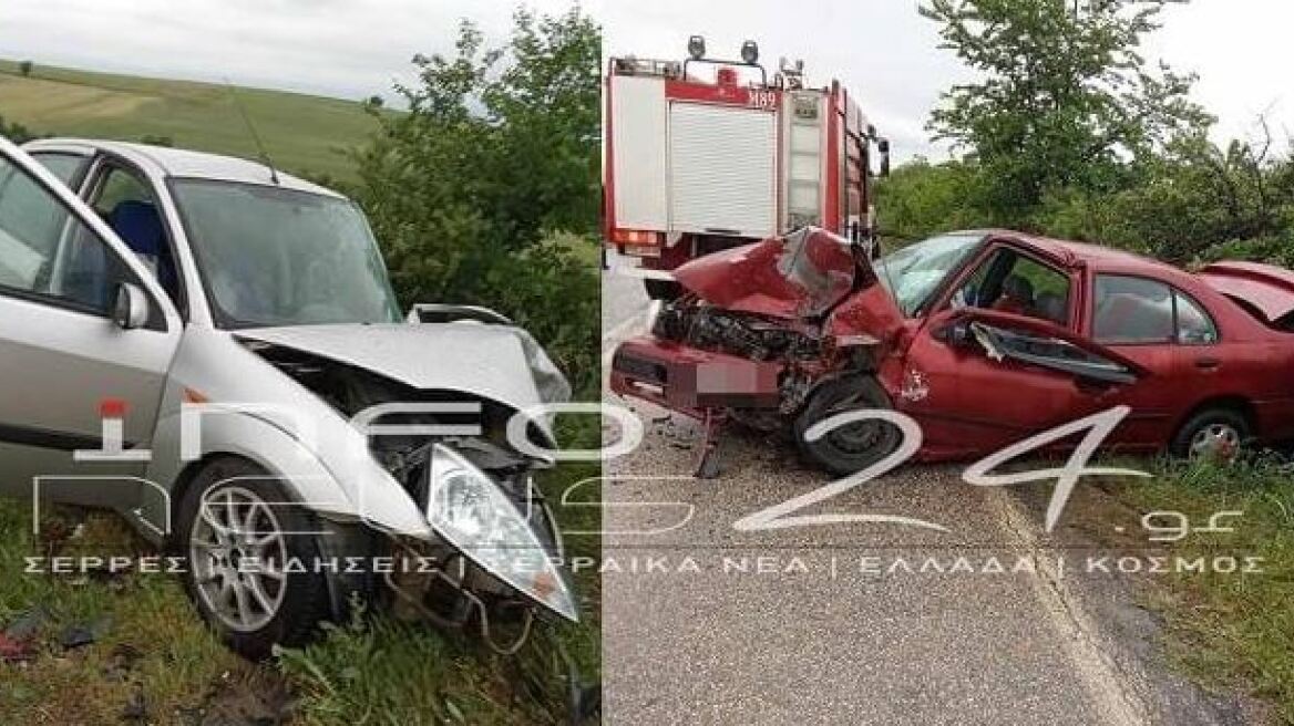 Σέρρες: Τροχαίο δυστύχημα με μετωπική σύγκρουση αυτοκινήτων - Νεκρός ένας 66χρονος, τραυματίστηκε 85χρονος
