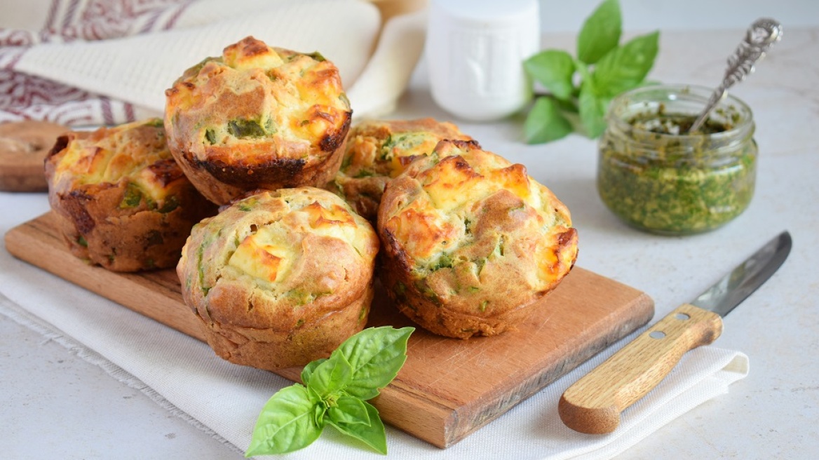 Muffins με σπανάκι και πατάτα