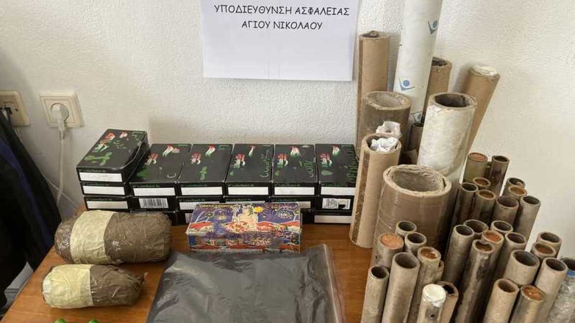 Εκρηκτικές ύλες και κροτίδες σε αυτοσχέδιο εργαστήριο στο Λασίθι