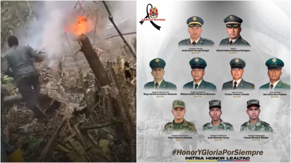 Κολομβία: Εννιά στρατιωτικοί νεκροί στη συντριβή ελικοπτέρου 