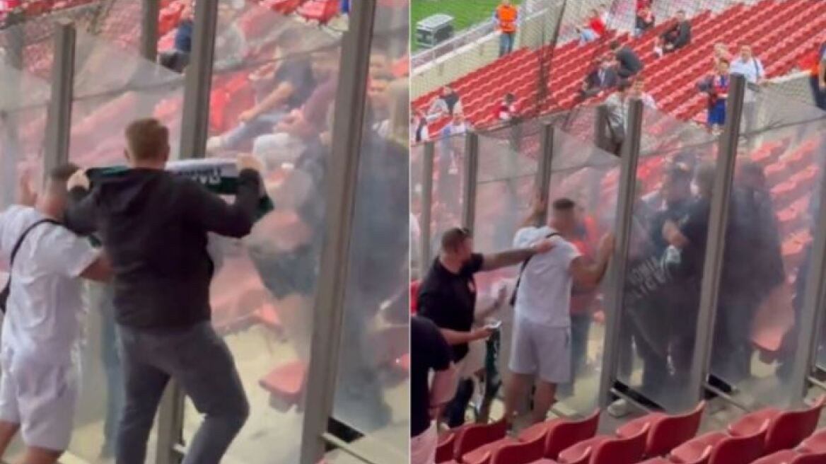 Με κασκόλ του Παναθηναϊκού στο «Γ. Καραϊσκάκης» οι Άγγλοι, ένταση στις κερκίδες - Δείτε βίντεο