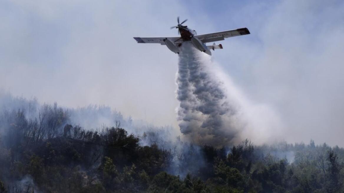 Καλύτερη η εικόνα της φωτιάς στην Αρίσβη Λέσβου - Μάχη με διάσπαρτες εστίες