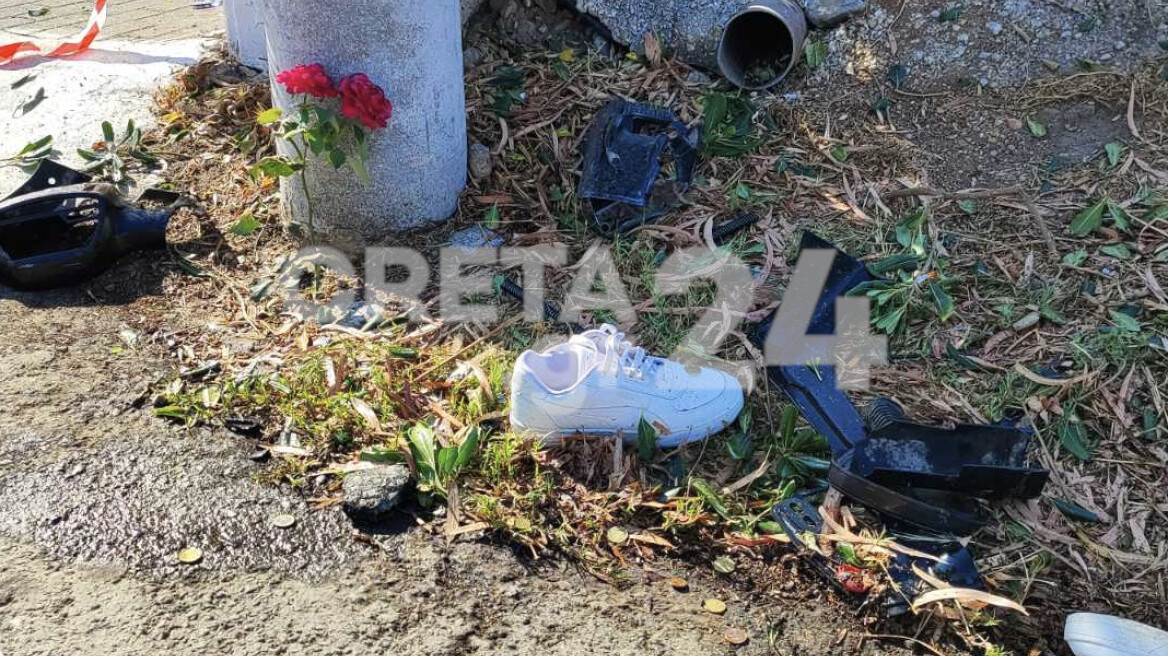 Χανιά:  Θρήνος μετά το γλέντι - Αφήνουν λουλούδια στο σημείο που έχασε τη ζωή του ο 33χρονος σε τροχαίο