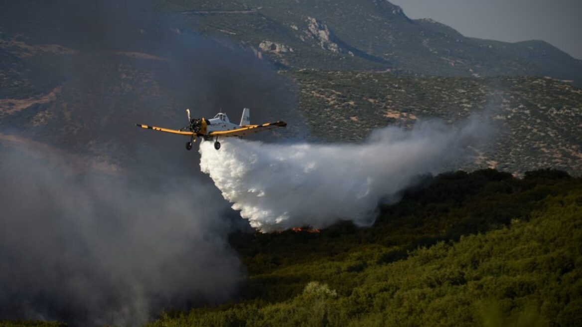 Καλύτερη η εικόνα της φωτιάς στο Στεγνό Καβάλας