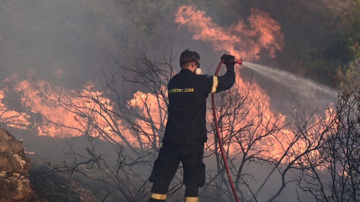 Φωτιά σε αγροτοδασική έκταση στη Νέα Πέραμο Καβάλας