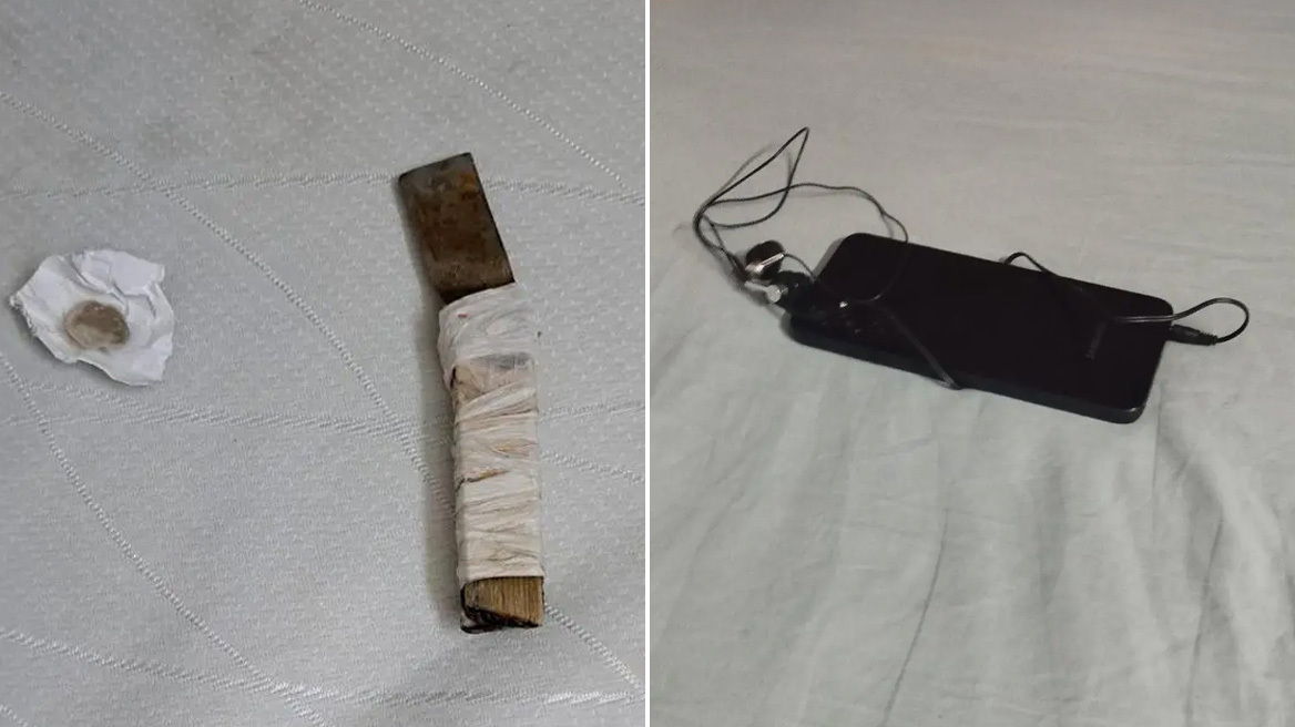 Μαχαίρια, ναρκωτικά και κινητά τηλέφωνα εντόπισε η ΕΛΑΣ στην έφοδο στις φυλακές Κορυδαλλού, δείτε φωτογραφίες και βίντεο 