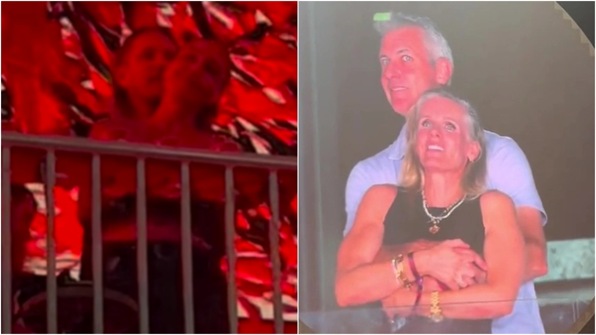 Η Πηνελόπη Αναστασοπούλου και ο σύζυγός της έκαναν αναπαράσταση τη σκηνή με το παράνομο ζευγάρι στη συναυλία των Coldplay - Δείτε βίντεο