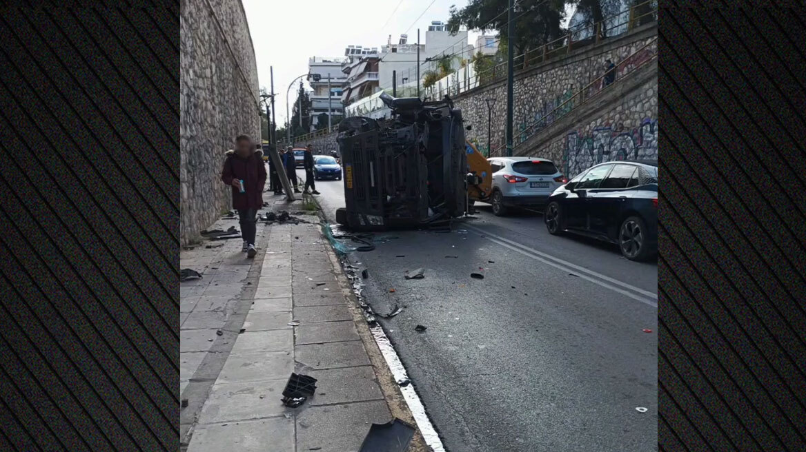 Γερανός προσέκρουσε σε κολόνα και ντεραπάρισε στη Νέα Φιλαδέλφεια, κυκλοφοριακές ρυθμίσεις στο σημείο, δείτε βίντεο