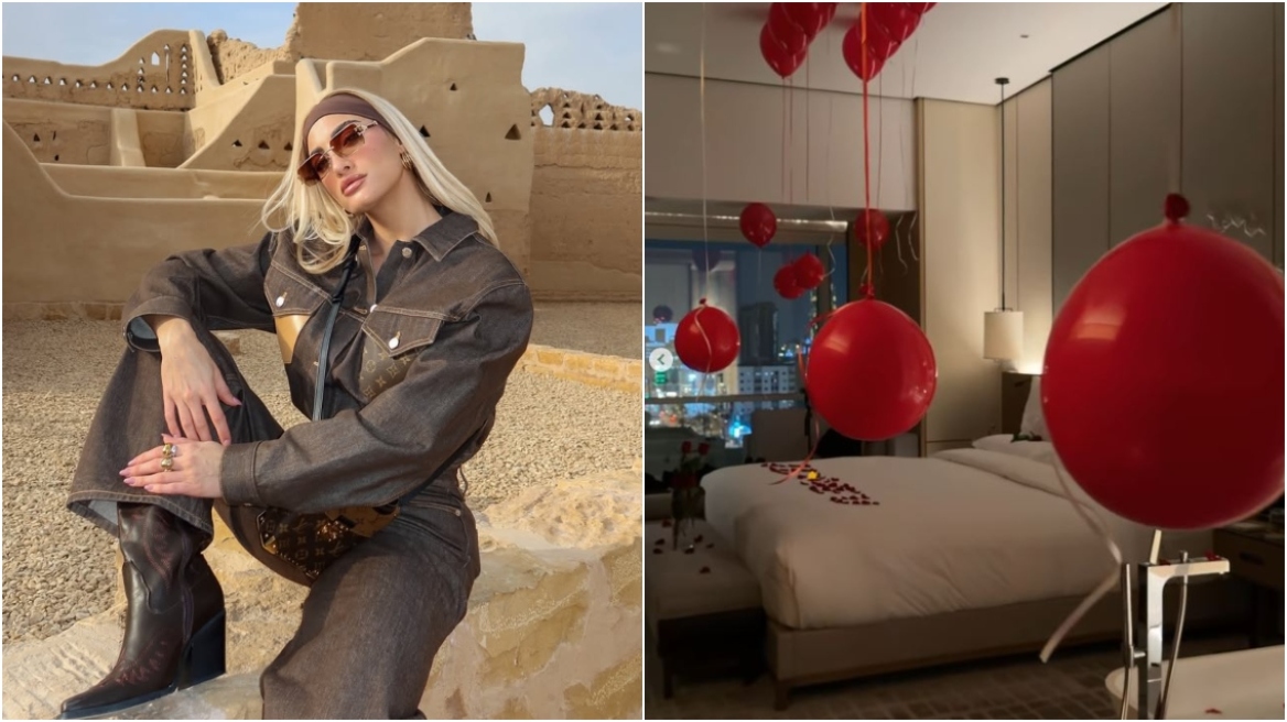 Η έκπληξη στην Τούνη από τον σύντροφό της στη Σαουδική Αραβία: Τα κόκκινα μπαλόνια και το «Σ' αγαπώ» με ροδοπέταλα