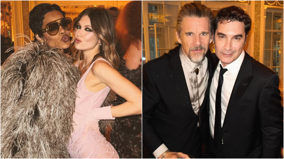 Κλέλια Ανδριολάτου και Χριστόφορος Παπακαλιάτης πόζαραν στο after party των BAFTA με Τεγιάνα Τέιλορ και Ίθαν Χοκ
