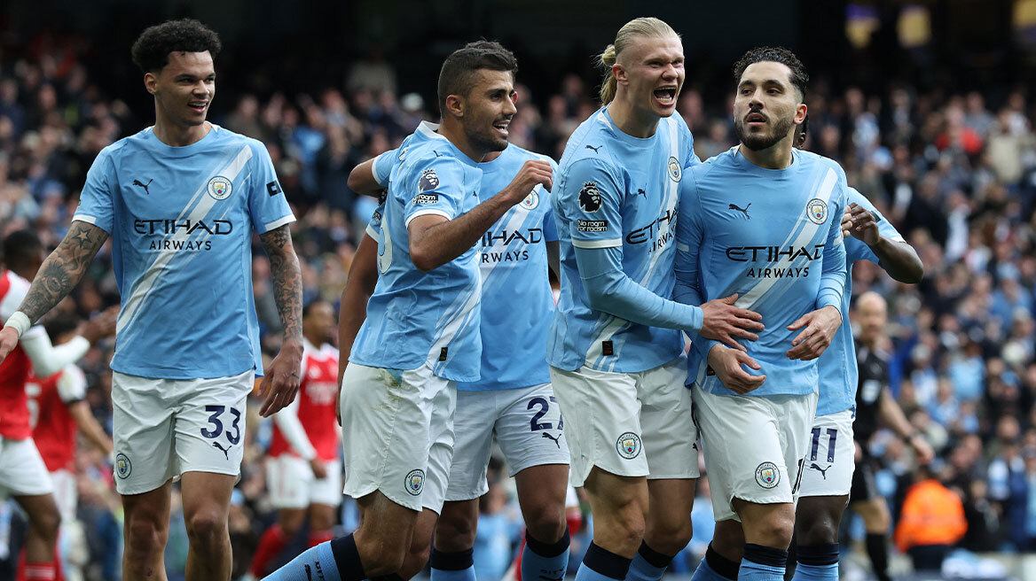 Μια ανάσα από την κορυφή της Premier League η Σίτι, 2-1 την Άρσεναλ στο Μάντσεστερ, δείτε τα γκολ 