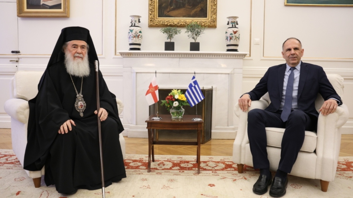 Συνάντηση Γεραπετρίτη με τον πατριάρχη Ιερουσαλήμ και πάσης Παλαιστίνης Θεόφιλο Γ'