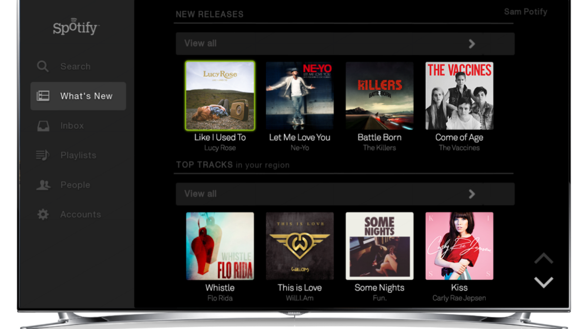 Το Spotify και μέσω τηλεόρασης