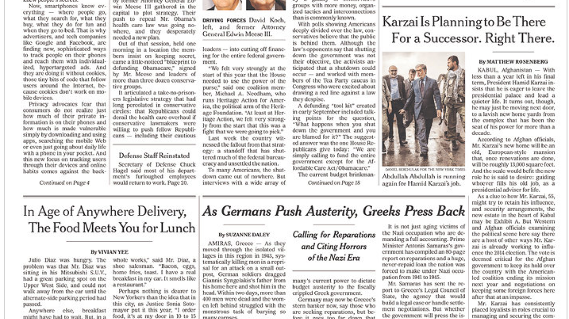 NYT: Οι Έλληνες διεκδικούν τις πολεμικές αποζημιώσεις από τη Γερμανία 