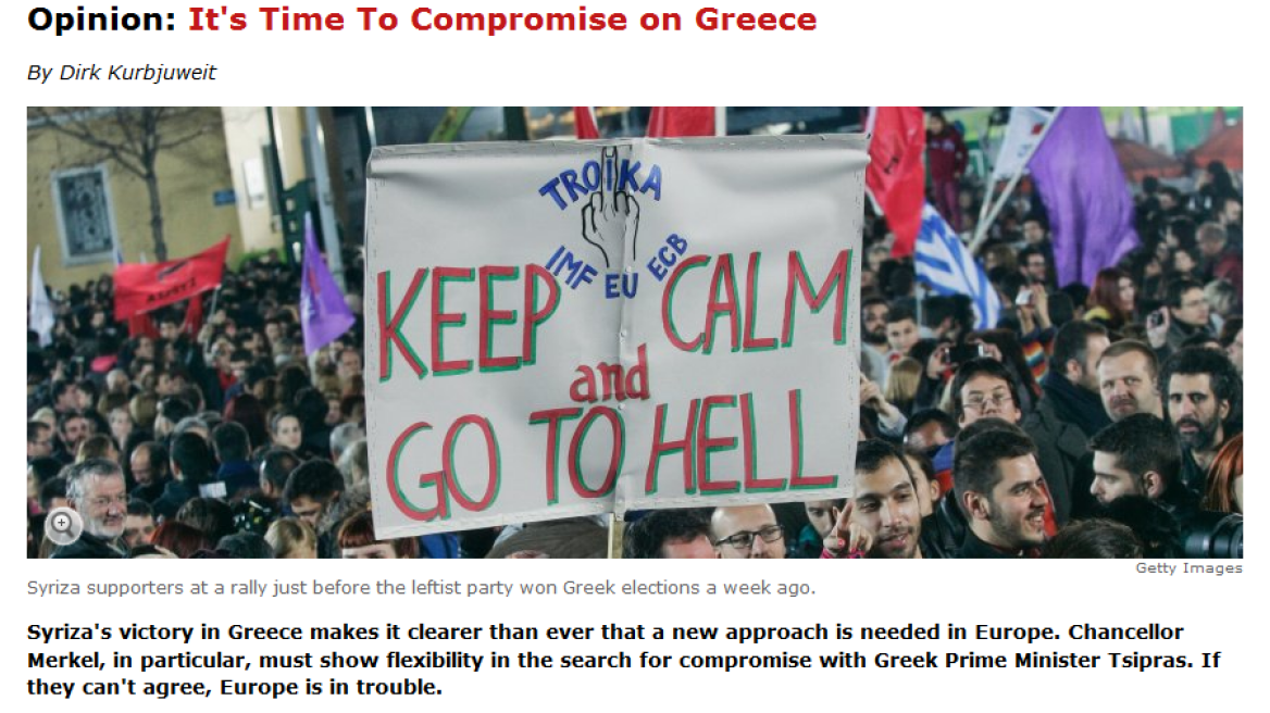 Spiegel: Ήρθε η ώρα να βρεθεί συμβιβασμός για την Ελλάδα