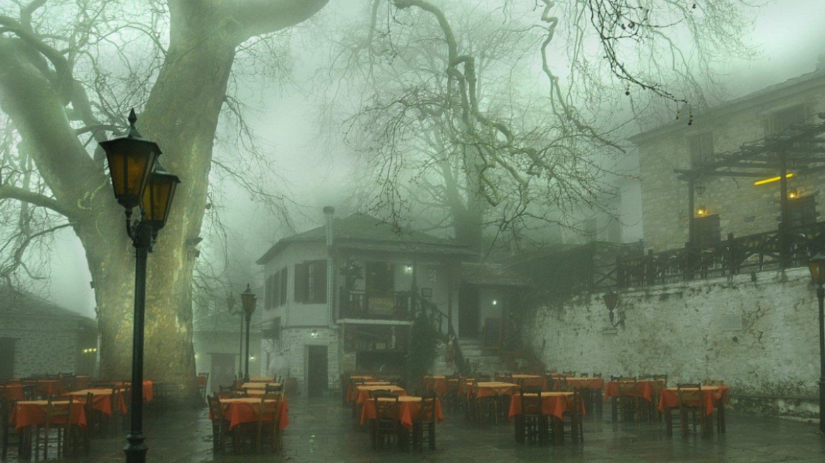 A rainy day at Vizitsa, Pelion