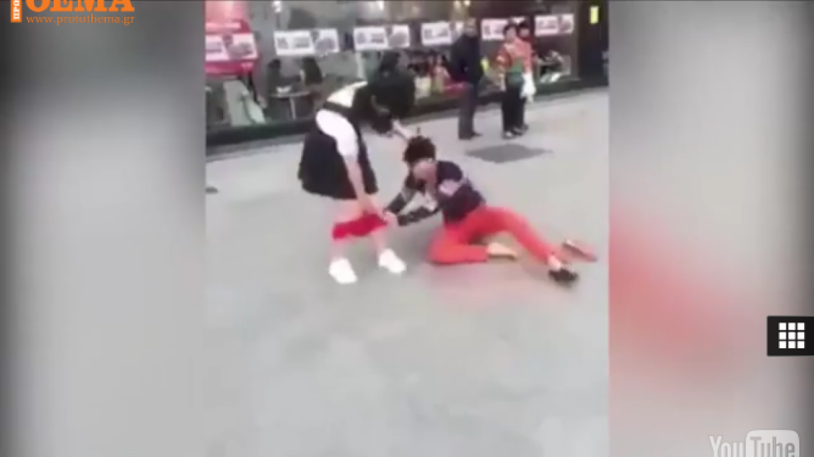 Man strips his girlfriend in public for cheating on him (video)