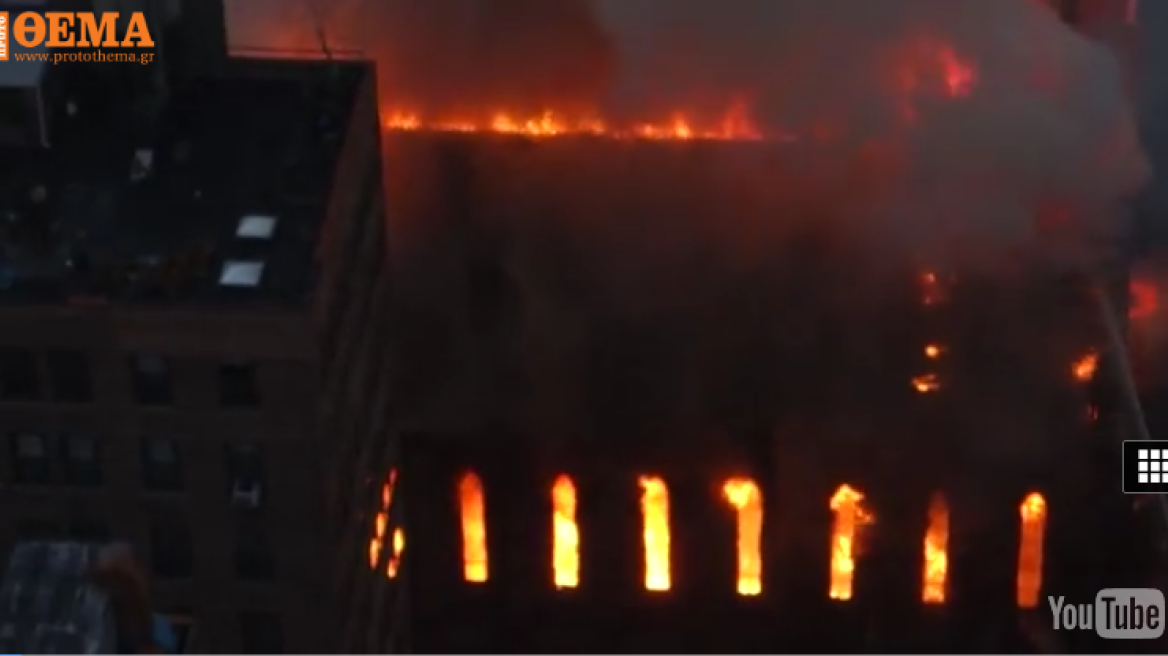 Huge fire destroys Church in Manhattan (video+photos)