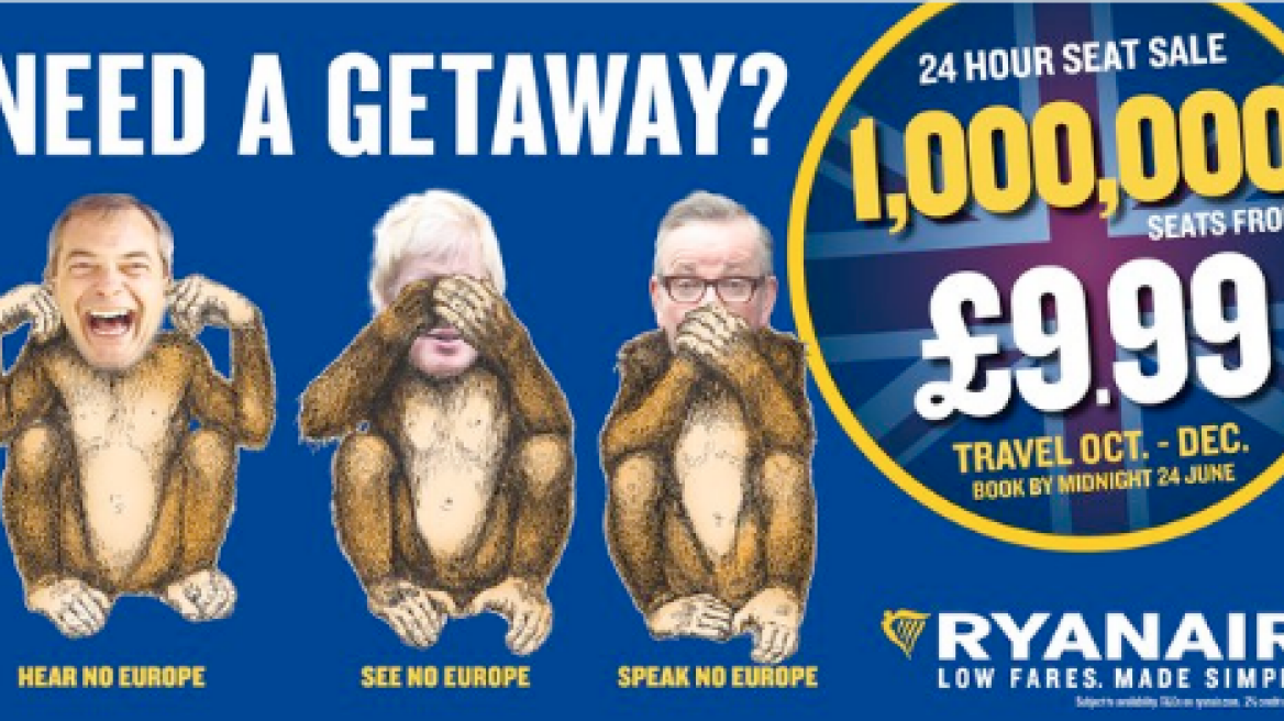 «Τρολάρει» η Ryanair: Δραπετεύστε από τη Βρετανία μόνο με 9,99 λίρες 