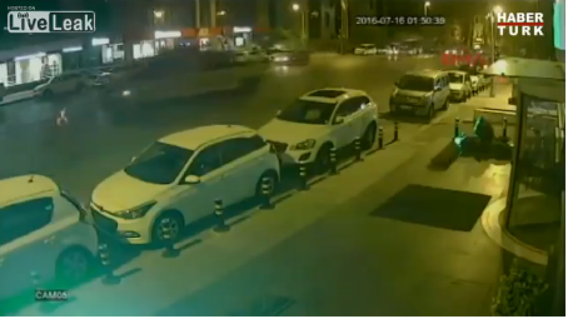 Man run over by two tanks in Turkey and survives! (video)