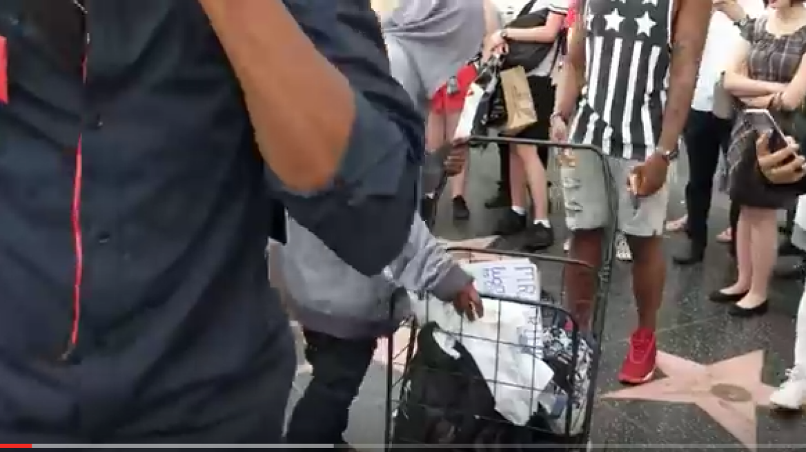 Homeless black female Trump supporter attacked (video)