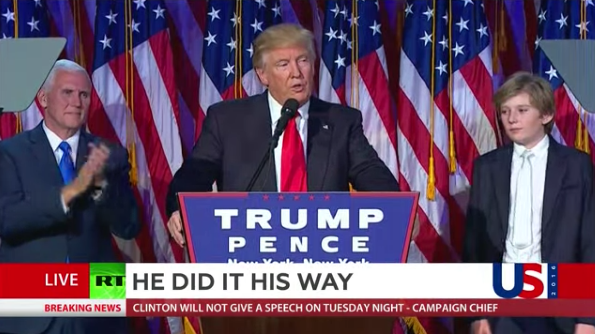 Trump accepts Presidency in first speech (video)