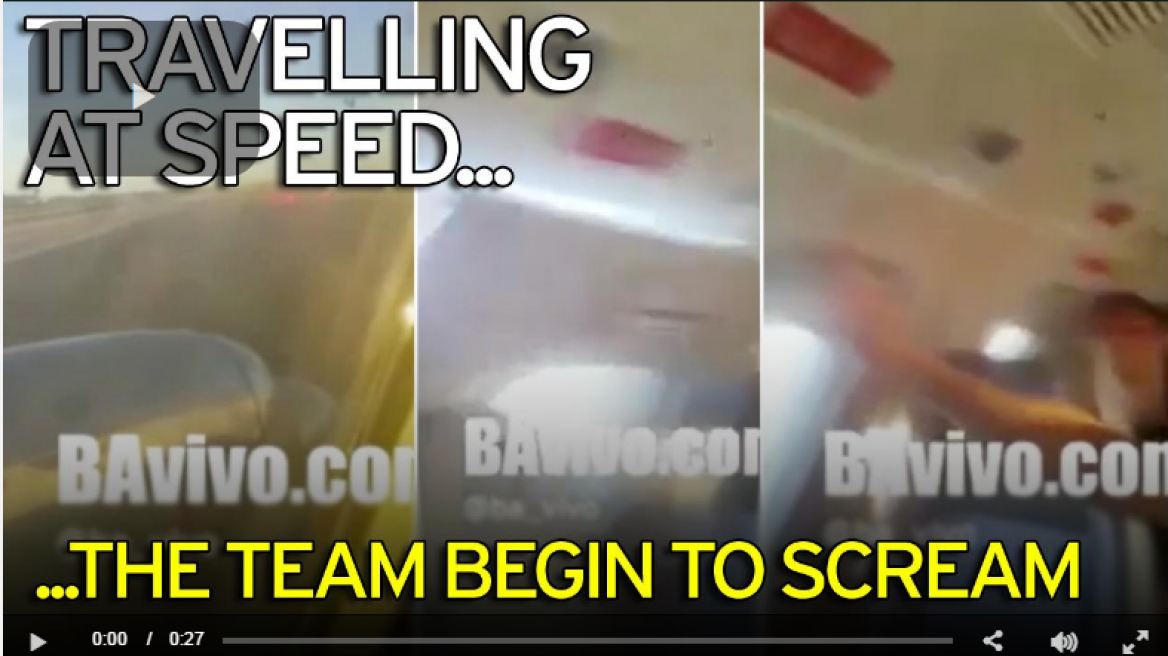 PANIC: Airplane’s door opens heartbeats before take off! (VIDEO)